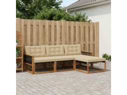 Vidaxl Conjunto De Sofás Para Exterior 4 Pcs Natural E Bege