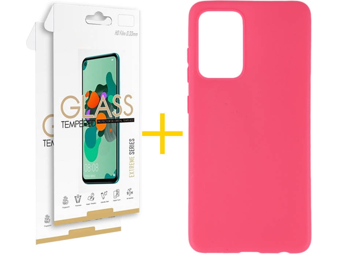 Kit Capa e 2 Películas Samsung Galaxy A52s SKYHE Liso (Rosa)