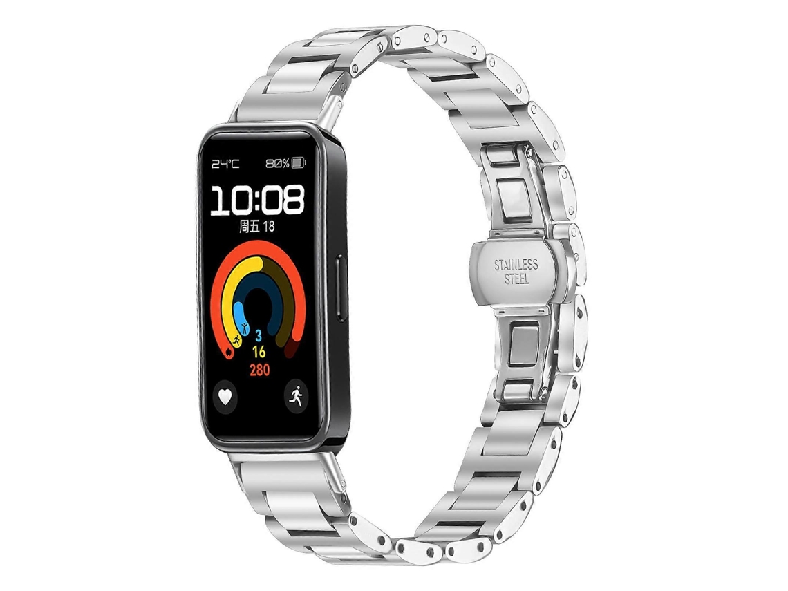Pulseira Fina De Aço Inoxidável Com Fecho Borboleta Para Huawei Band 10/9/8