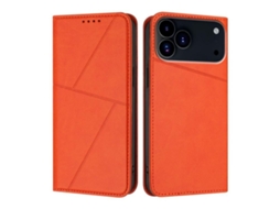 Capa De Couro Fosco Para Iphone 17 Pro - Flip Magnético