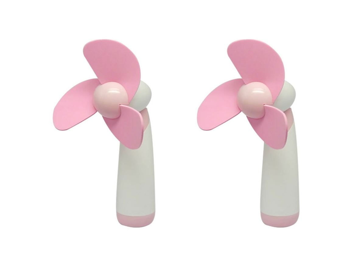 Mini Ventilador Portátil 2 Unidades Espuma Macia (rosa)