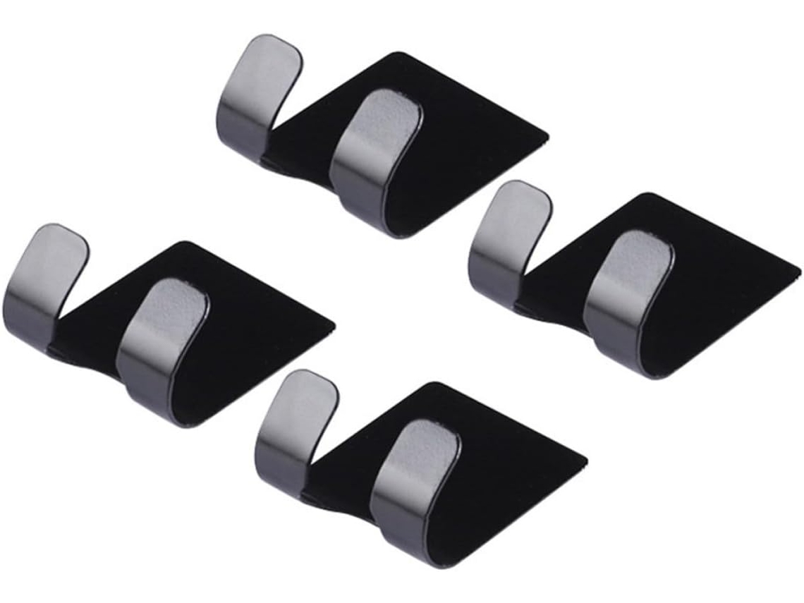 Conjunto De 4 Ganchos De Parede Para Objetos, Preto, Compacto