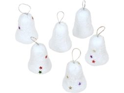 Conjunto de 60 enfeites de árvore de Natal artesanais em formato de sino, da Blas.