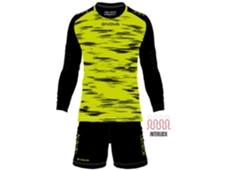 Conjunto de goleiro Givova XL amarelo fluorescente e preto
