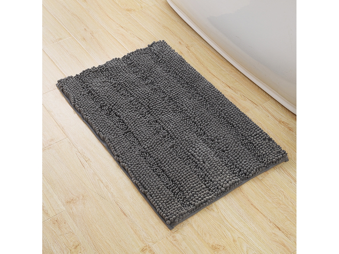 Tapetes de Banho Antiderrapantes Absorventes de Secagem Rápida para Decoração de Banheiro Cinza Escuro EVELTEK 50x81cm