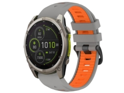 Bracelete para Garmin Silicone com liberação rápida fivela de aço duas cores cinza e laranja XIAOMOYU (26mm)