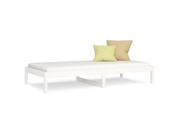 Sofá Cama Sem Colchão em Madeira de Pinho Maciça Branco 90x200 cm MAISON EXCLUSIVE
