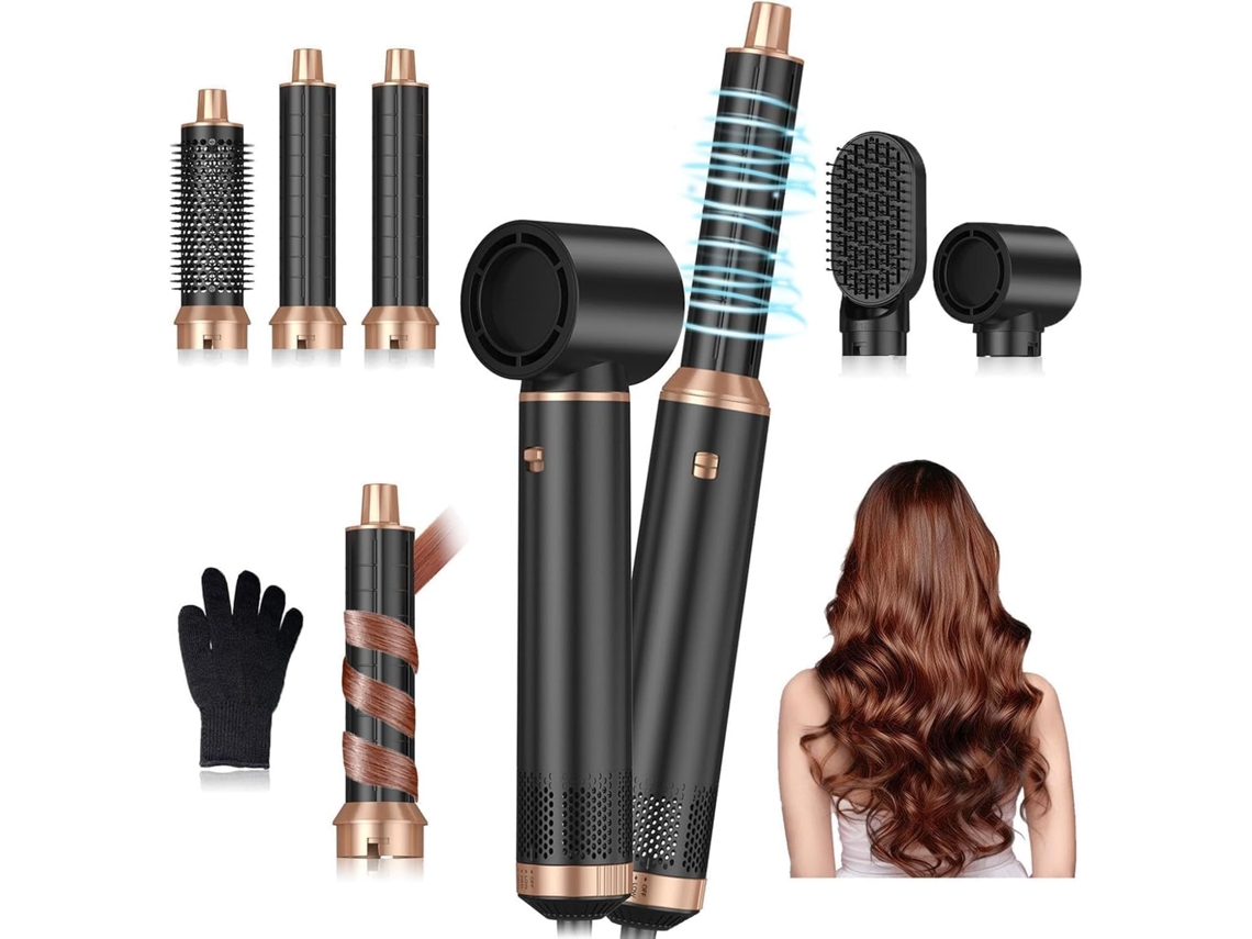 Secador De Cabelo 5 Em 1 Com Pente Modelador Que Combina Secagem, Alisamento E Modelagem Automática. Nicecee
