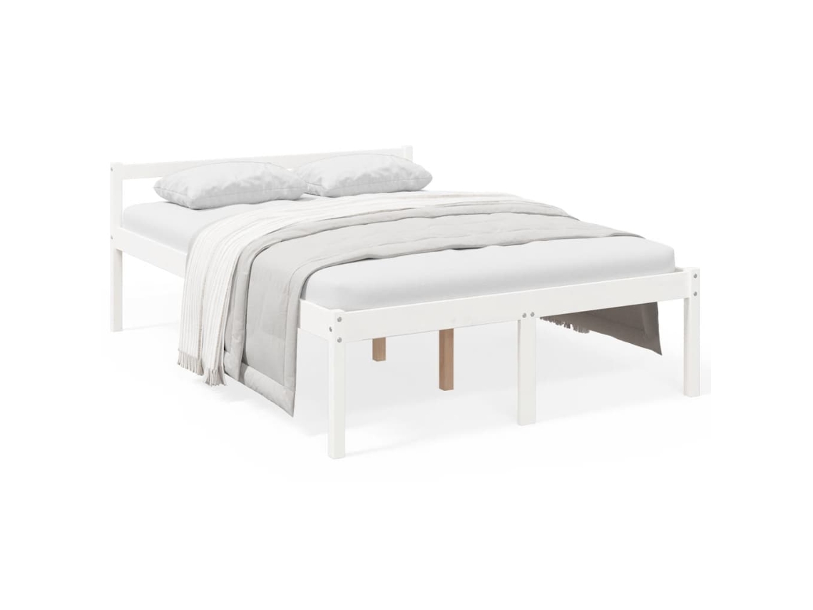 Cama para Idosos 120x200 Cm Pinho Maciço Branco MAISON EXCLUSIVE