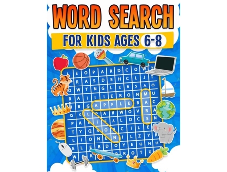 Livro Word Search For Kids Ages 6-8 100 Fun Word Search Puzzles Kids Activity Book Large Print Paperback De Rr Publishing (inglês)