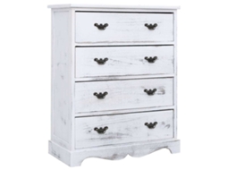 Vidaxl Armário Com Gavetas 60x30x75 Cm Madeira Branco