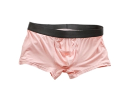 Calcinhas Para Homem De Cintura Média Com Elasticidade, Design Em U Convexo, Bloque De Cor E Material Fibra De Bambú L Rosado