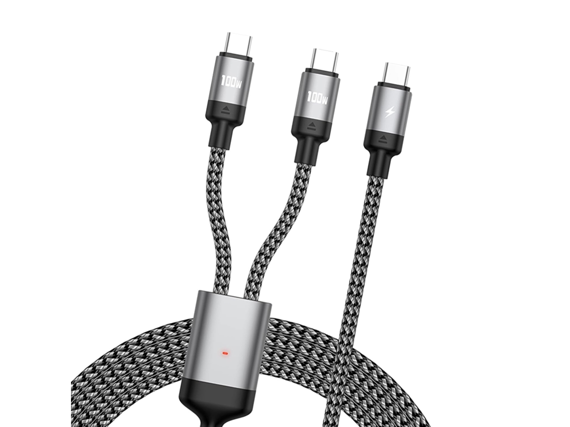 Cabo Usb-c Flexível Pd100w Para Carregamento Rápido, Trançado Em