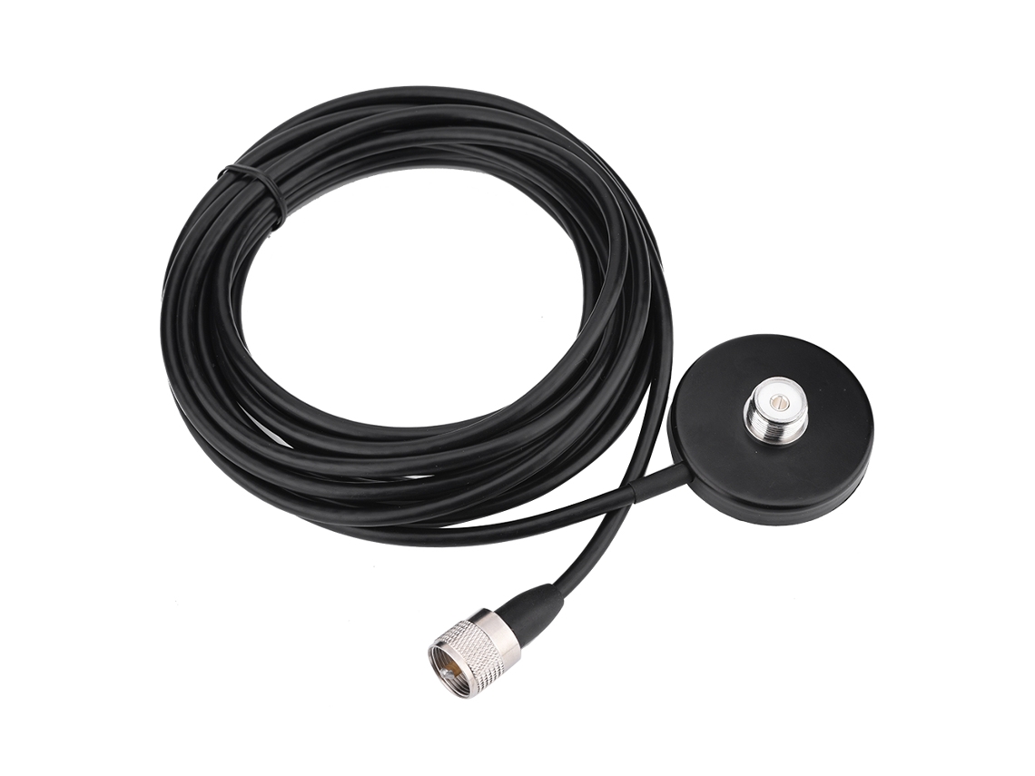 Base De Montagem Magnética Para Antena Móvel De Carro Com Cabo Coaxial De 5 Metros Uhf Macho