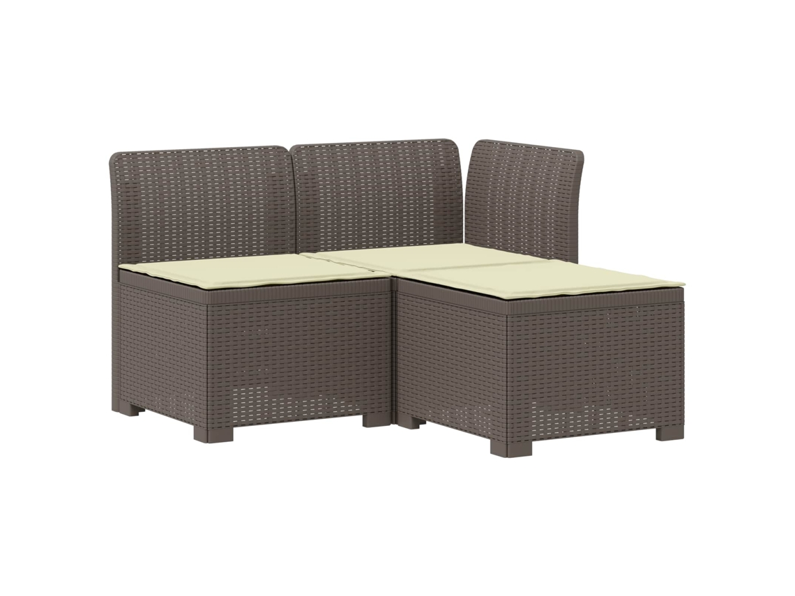 Maison Exclusive - Sofá De Jardim 3 Lugares Com Almofadas Visual Rattan Pp