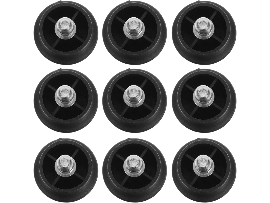Pés De Cadeira Fixos Com Plugue, 10 Peças, Pretos, Abs E Metal