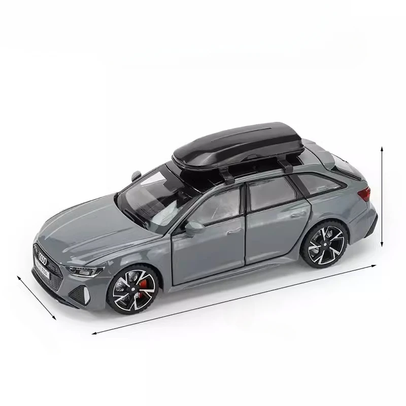 (cinza) Miniatura De Carro Rs6 Na Escala 1/32 - Simulação - Fundição Em Liga Metálica - Portas Que Abrem - Som E Luz - Ornamento Para Miniatura