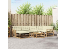 Vidaxl Conjunto De Sofás Para Exterior 7 Pcs Branco E Creme