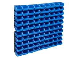 Vidaxl 96 Pcs Kit Caixas Arrumação Com Painéis Parede Azul E Preto