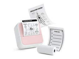 Mini Impressora Bolso 2 Pol Rosa Branca Bluetooth Sem Tinta Notas Prática