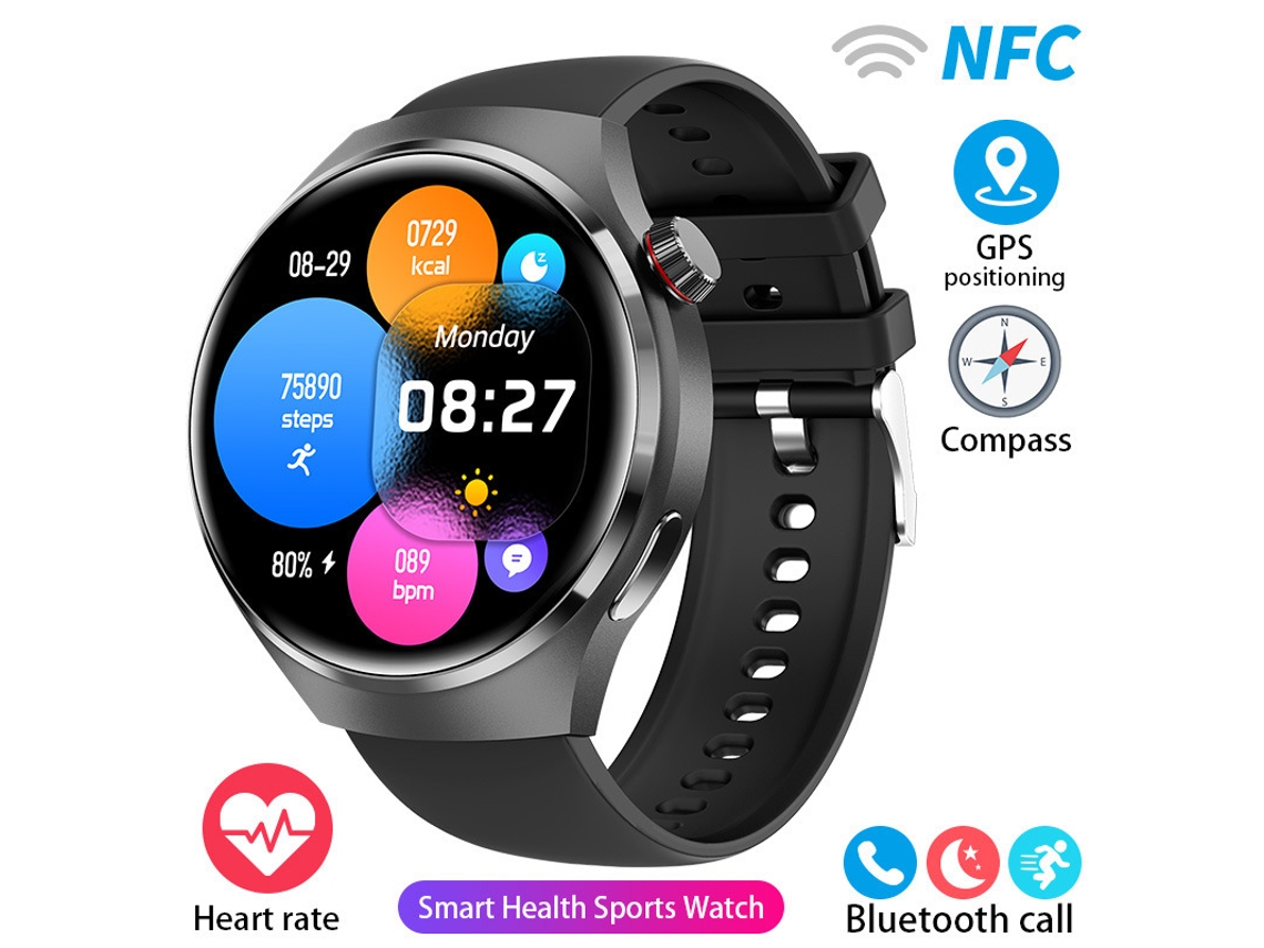SHAH ARPAN Smart Watch Gt4 Pro Bluetooth Call Health Detection À Prova D'Água Preto