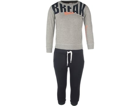 Macacão infantil Nameit Nmmnolan Nesper Bru com bolsos e dois bolsos laterais abertos nas calças. Cinzento (92)