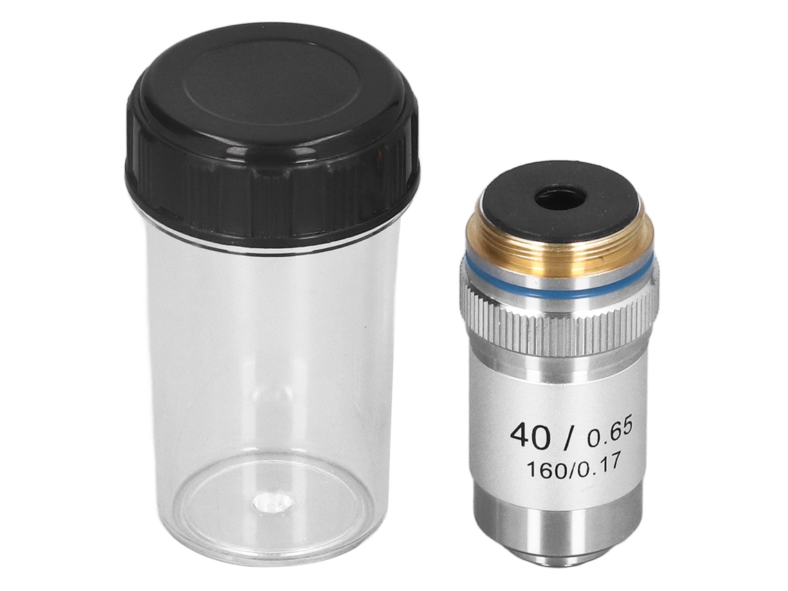 Objetivo De Microscópio Acromático 40x Aumento Alto Rms 20.2mm Plata