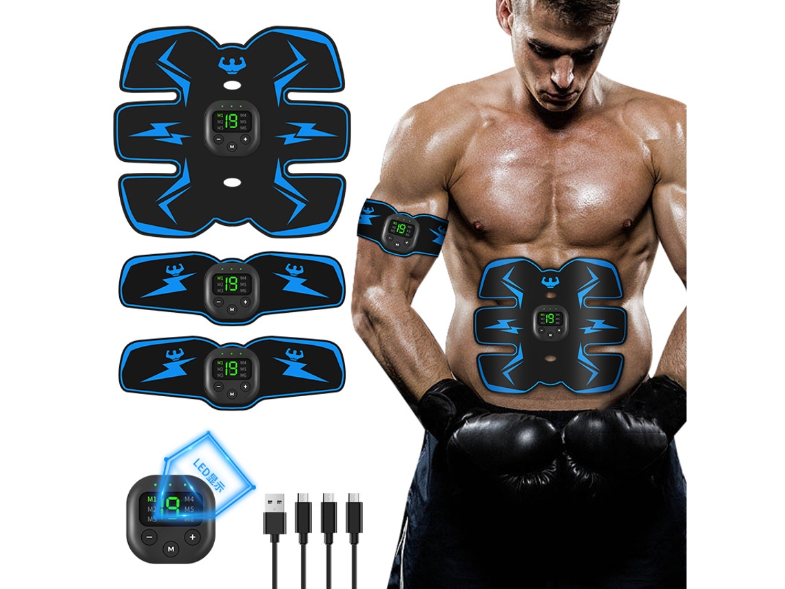 Aparelho De Ginástica Ems Para Treinamento Abdominal, Adesivo Músculos Abdominais, Treinador Dorsais, Cinto Massagem Esportiva
