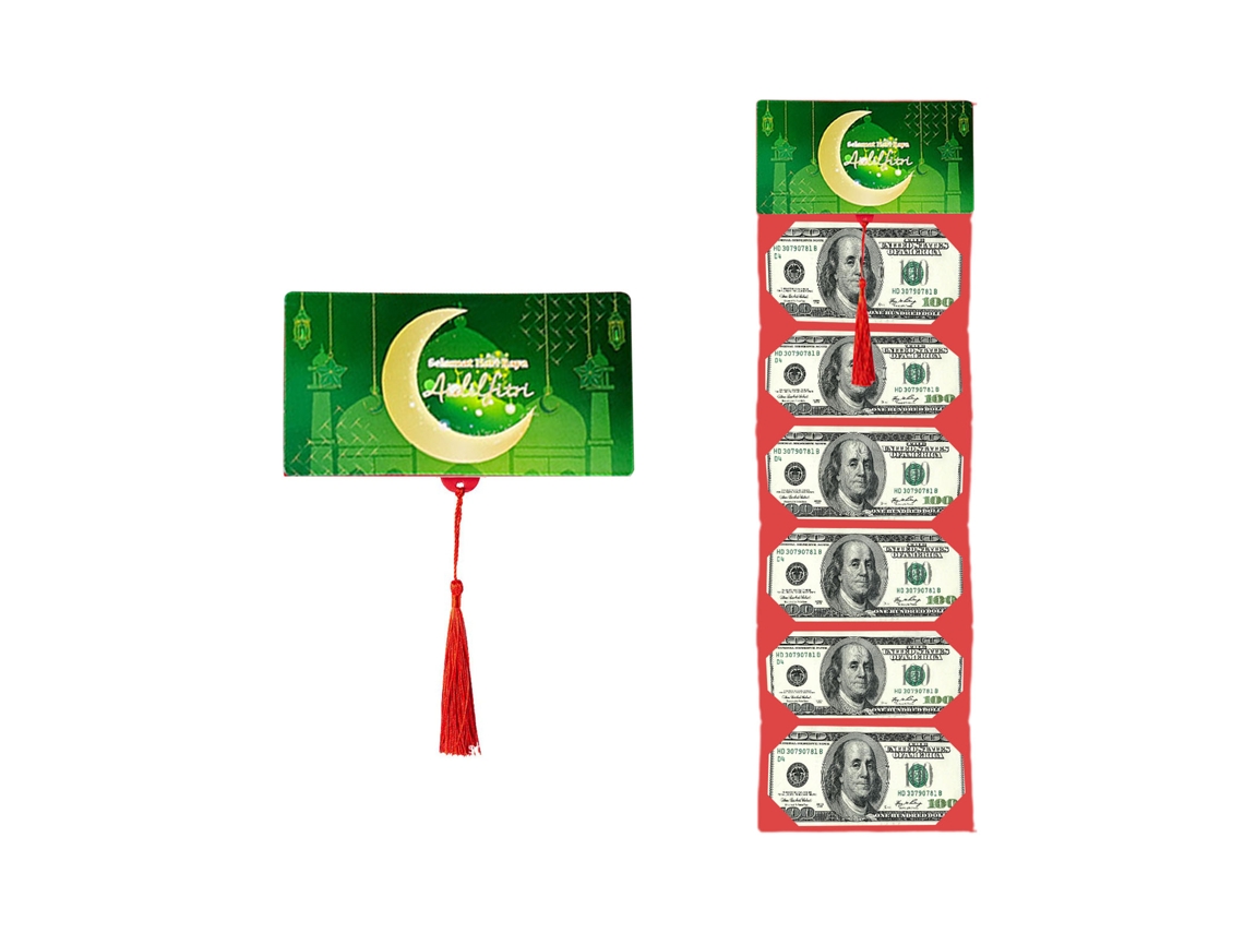 Envelope verde Malaysia, dobrável, vermelho, com cartão moldura, LAXISCREED