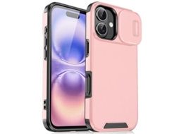 Capa Para Celular Para Iphone 17 Com Câmera Deslizante - Rosa