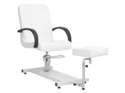 Vidaxl Cadeira Massagens C/ Apoio Pés 127x60x98 Cm Couro Art. Branco