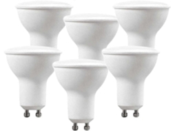 Rebe lâmpada Led Gu10 5w 220v 400 Lúmen 6000k Branco Frio 120 Graus Difusor Opal Classe Energética A++ Pacote de 6