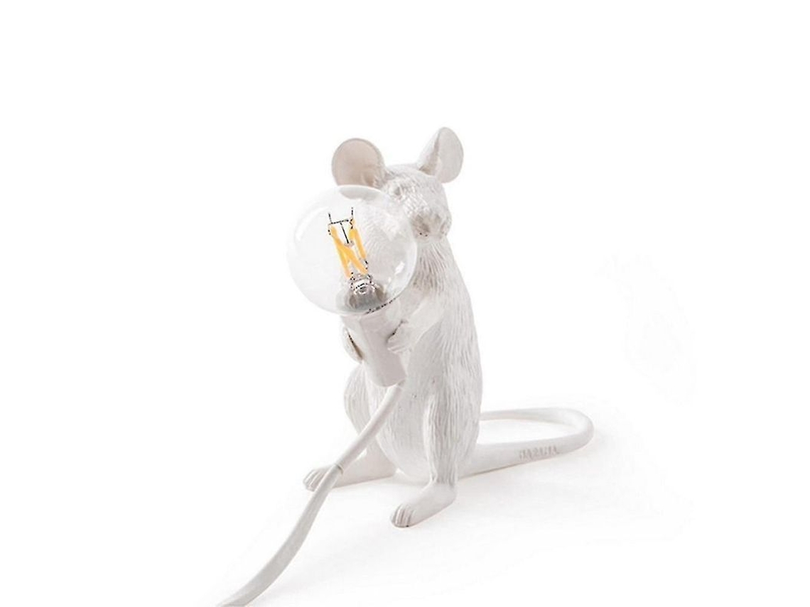 2026-lâmpada De Mesa Rato Animal Branca Moderna Para Decoração Residencial Presente De Natal Para Crianças Conector Au Blanco A