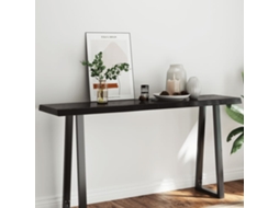 Tampo De Mesa Com Bordas Vivas Maciço Tratado Castanho Escuro Lovely Home