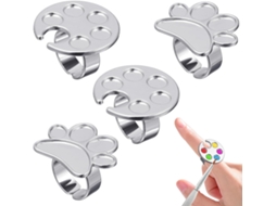 Paleta de 4 peças com anis ralado para nail art, bandeja compacta para misturar pigmentos.