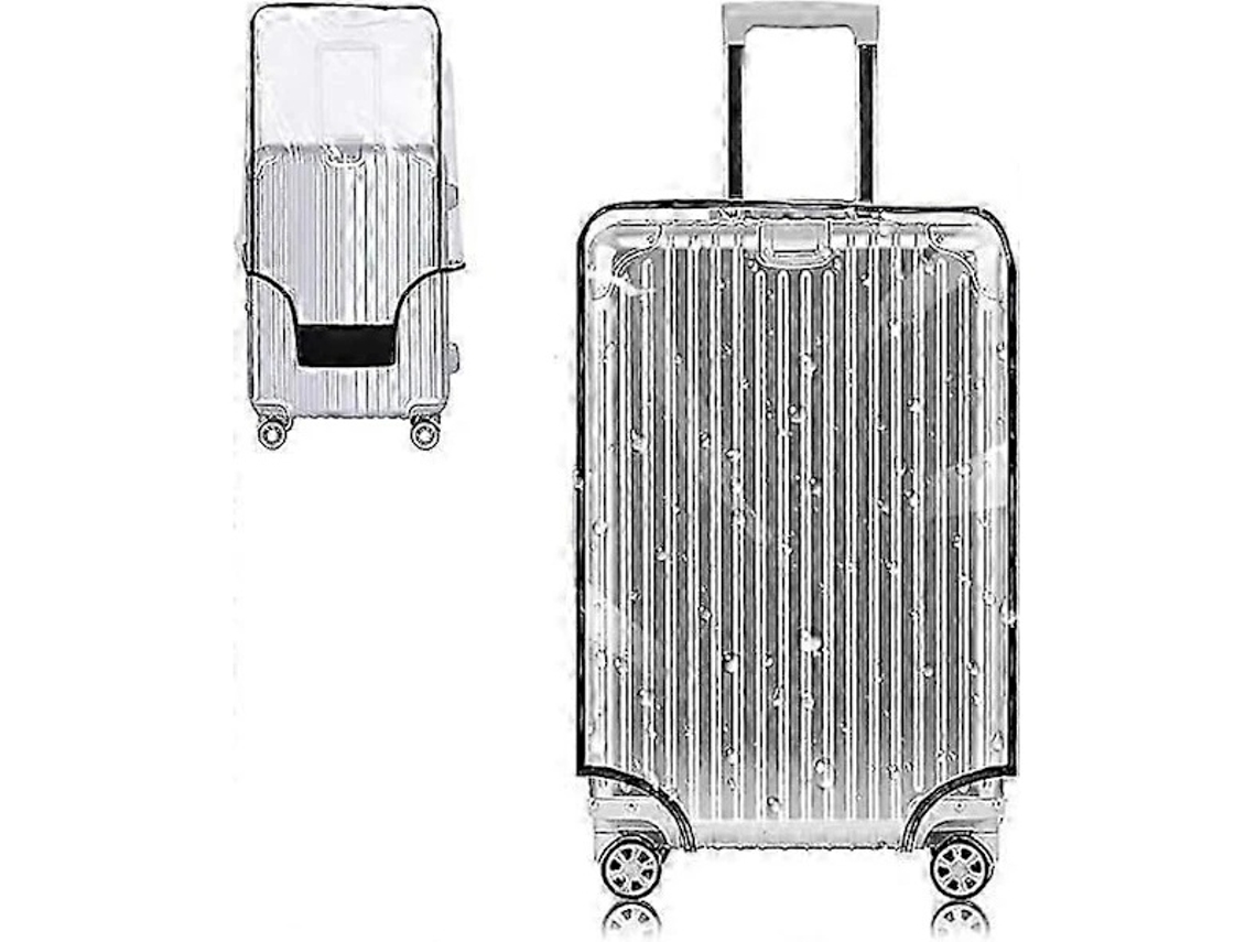 Tressino Capa Para Mala, Transparente, Pvc, Impermeável, Dobrável, Reutilizável, 28 Polegadas, Para Mala De 28 Polegadas Com Rodas