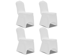 Vidaxl Capa Extensível Para Cadeira 4 Pcs Branco