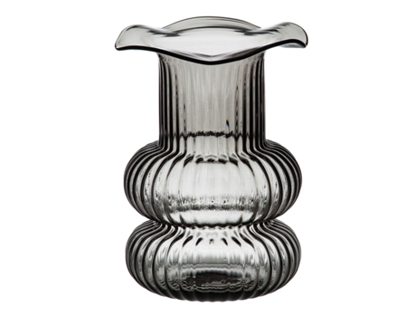 Vaso Cinzento Vidro 16,5 x 16,5 x 25 cm