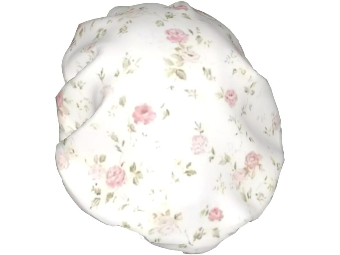 Touca De Banho Feminina Ajustável Com Estampa Flores Rosa Claro | Impermeável, Reutilizável, Com Elástico De Camada