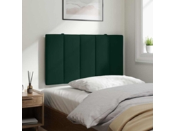 Vidaxl Almofadão De Cabeceira Hanko 90 Cm Veludo Verde-escuro