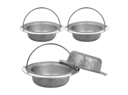 4 Piezas de Colador de Acero Inoxidable para Fregadero com Cabo de Nivelamento Resistente e Filtração Eficiente
