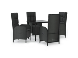 Garden Dining Set, Garden Dining Sets Vidaxl Preto Rattan / Vime (mesa Com 80 Cm De Comprimento)