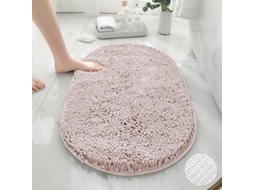 Tapetes de Banho Antiderrapantes Absorventes de Secagem Rápida para Decoração de Banheiro Fundo de Camelo Leve Tpr Oval EVELTEK 40X60CM