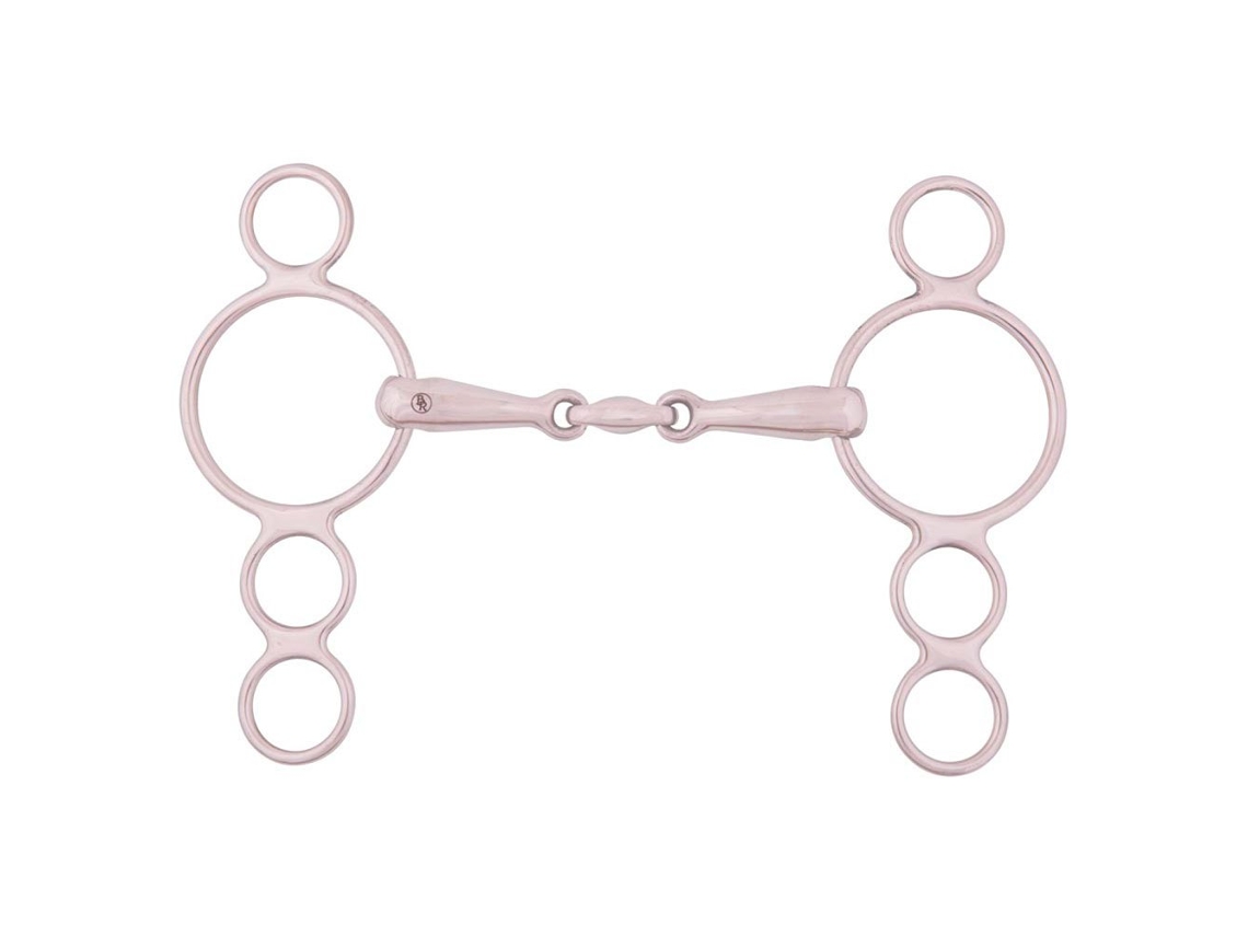 Bridões de Articulação Dupla Pessoa Argolas Apple Mouth 4 18 Mm Brigadeiro Prateado 12.5 Cmbr