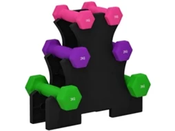 Conjunto De Halteres Metal, Plástico, Abs Cor Rosa, Roxo E Verde 31x9x28 Cm Sportnow