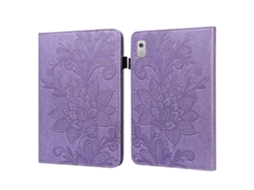 Capa De Couro Para Tablet Lenovo Tab M8 De 4ª Geração Com Estampa Floral Em Relevo.