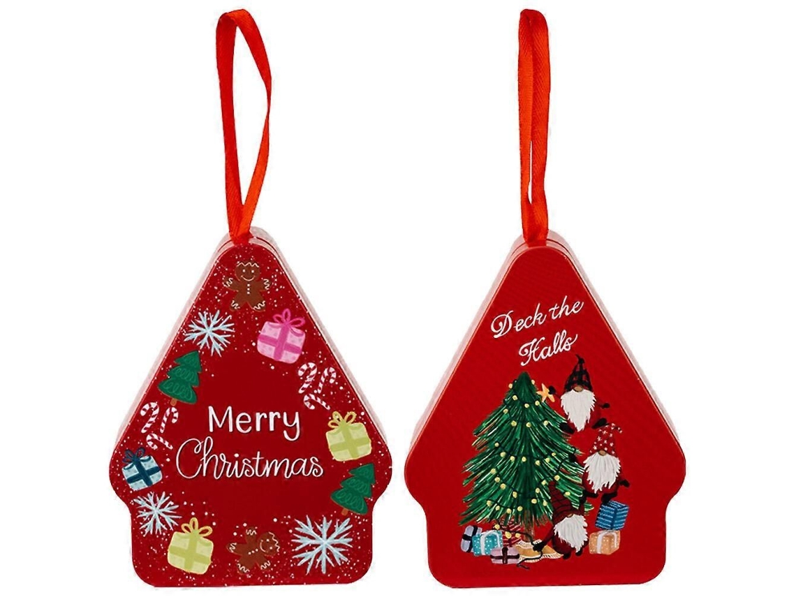 2 Caixas De Lata Com Tema De Natal Para Biscoitos E Doces