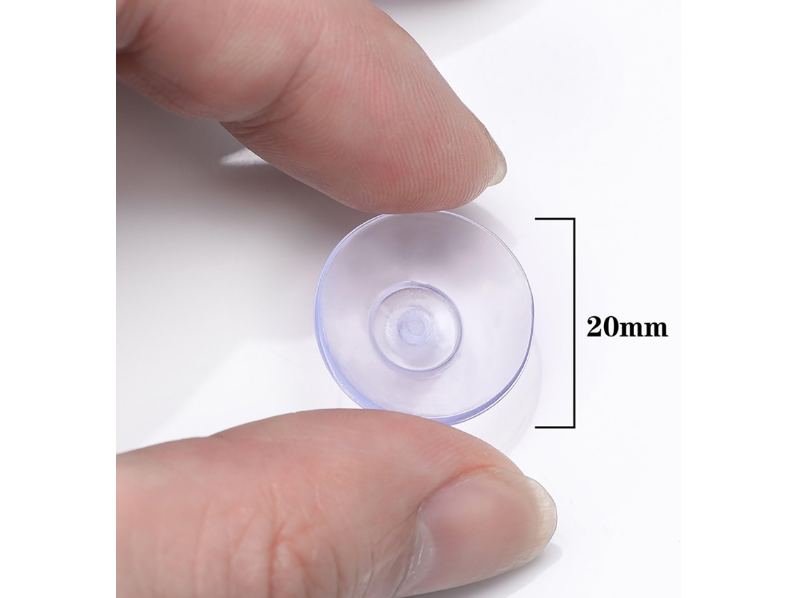 Ventosas 20 Peças, 20 Mm, Plástico, Transparente Elysve