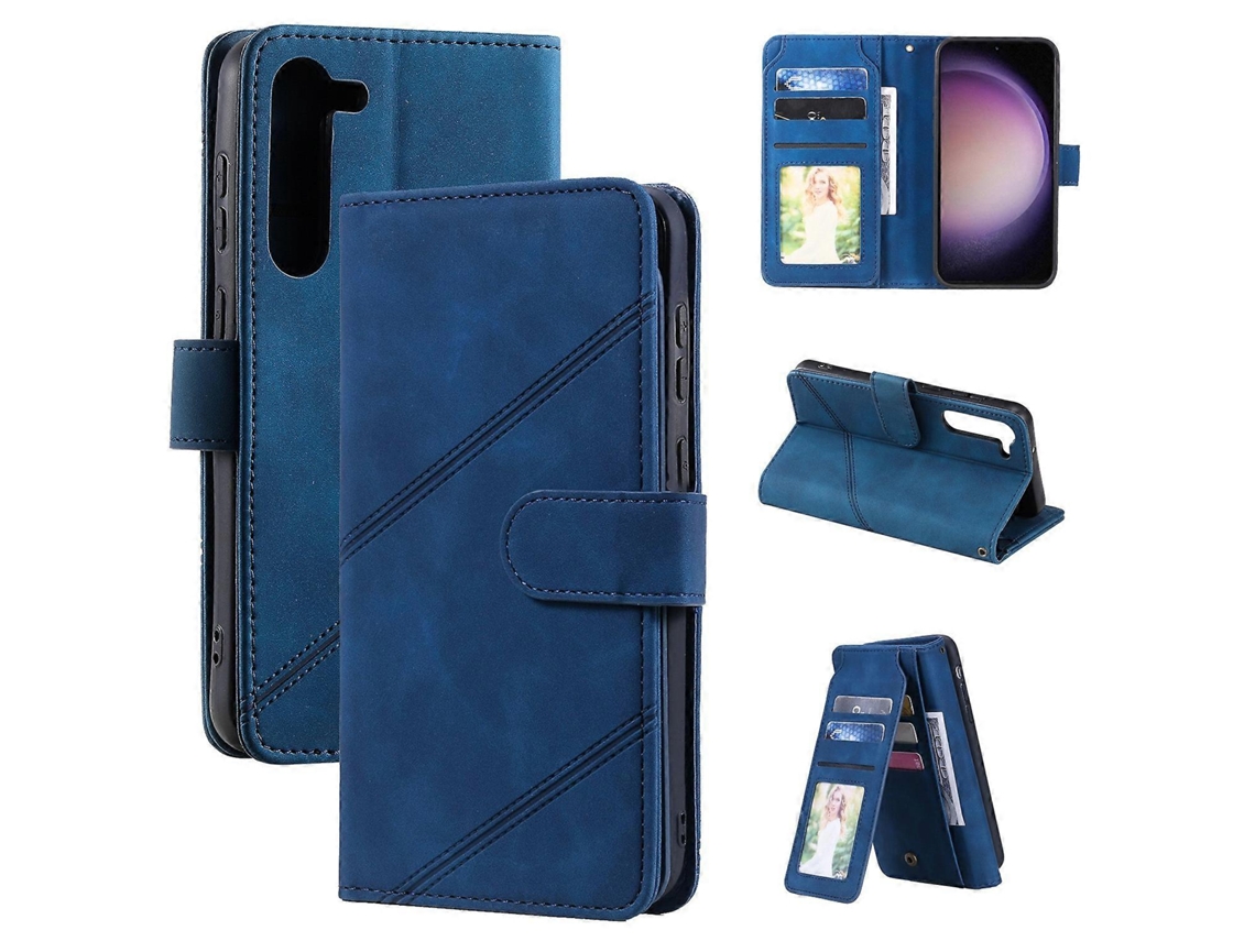 Capa Carteira De Couro Com Toque Suave E Vários Compartimentos Para Cartões Para Samsung Galaxy S23+ 5g