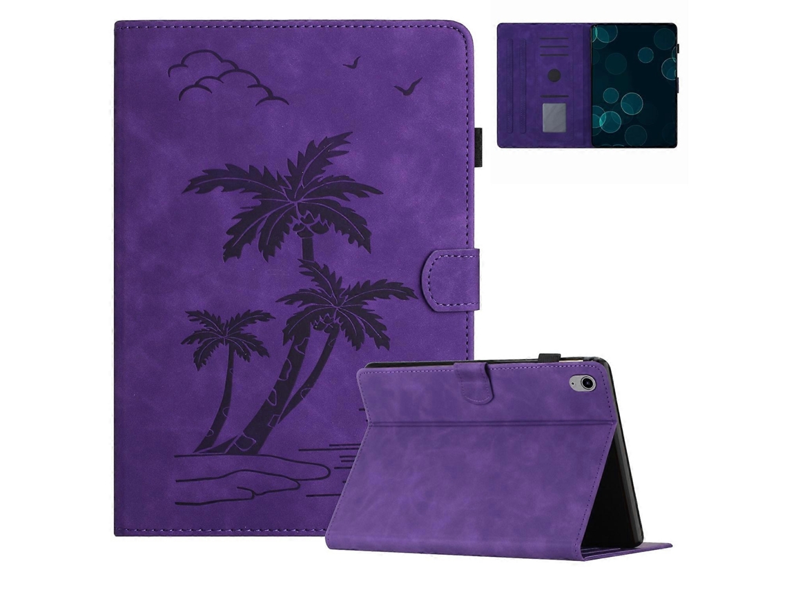 Capa de couro inteligente Webake para tablet com design de coqueiro
